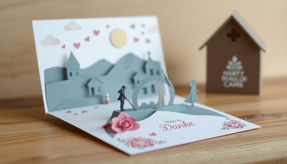 besondere Dankeskarte, 3D Pop-Up Karte kolibri 